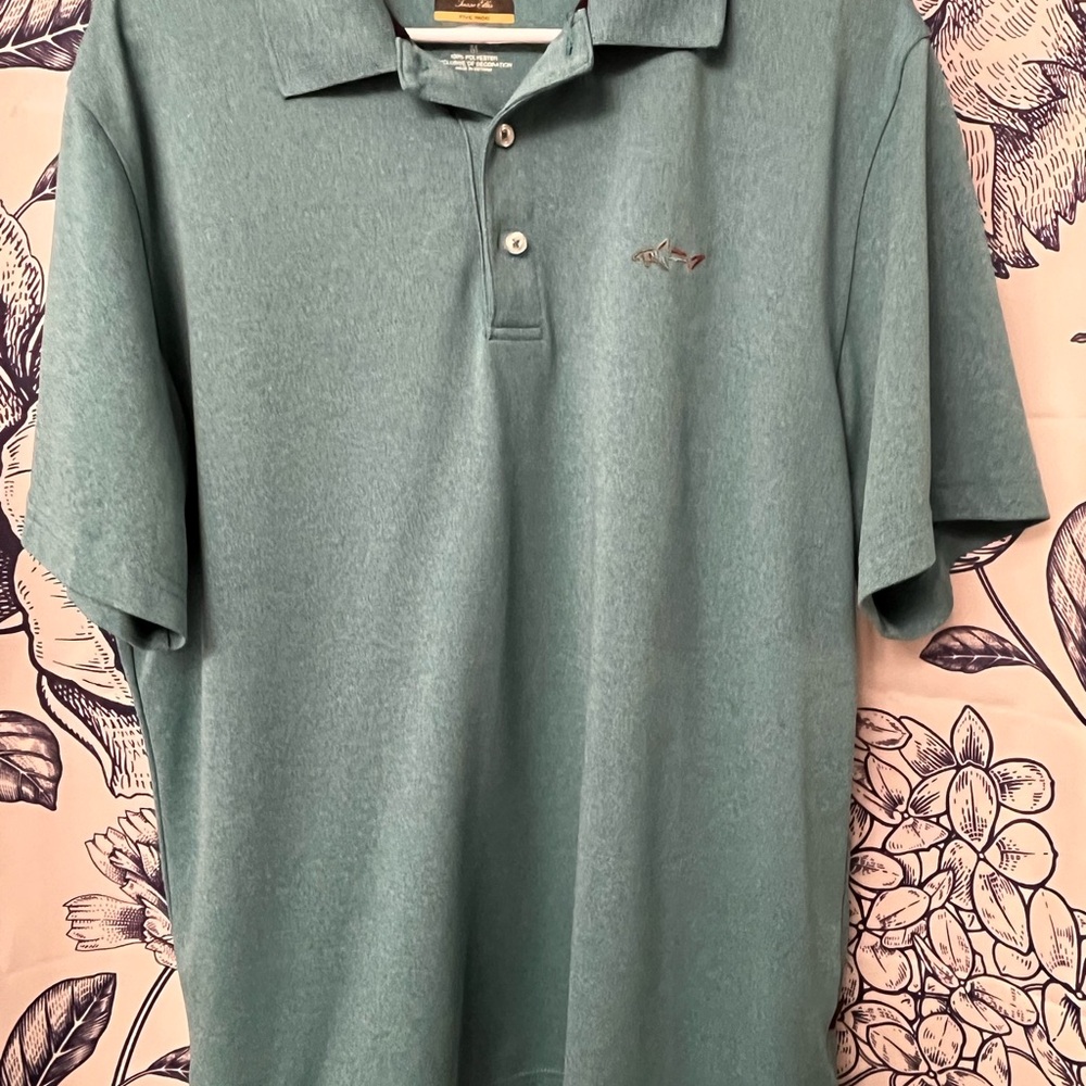 Greg Norman Collection, Green Polo Shirt with Classic Design and Soft Fabric